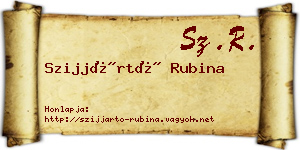 Szijjártó Rubina névjegykártya